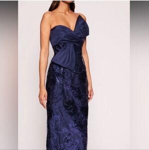 Marchesa Notte Lotus sequin-embellished midi dress women sz 8